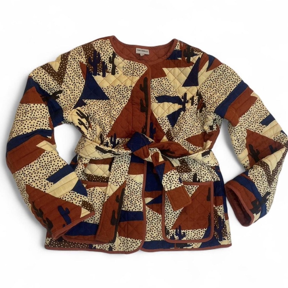The Odells Lucia quilted jacket in Parchment. Size small